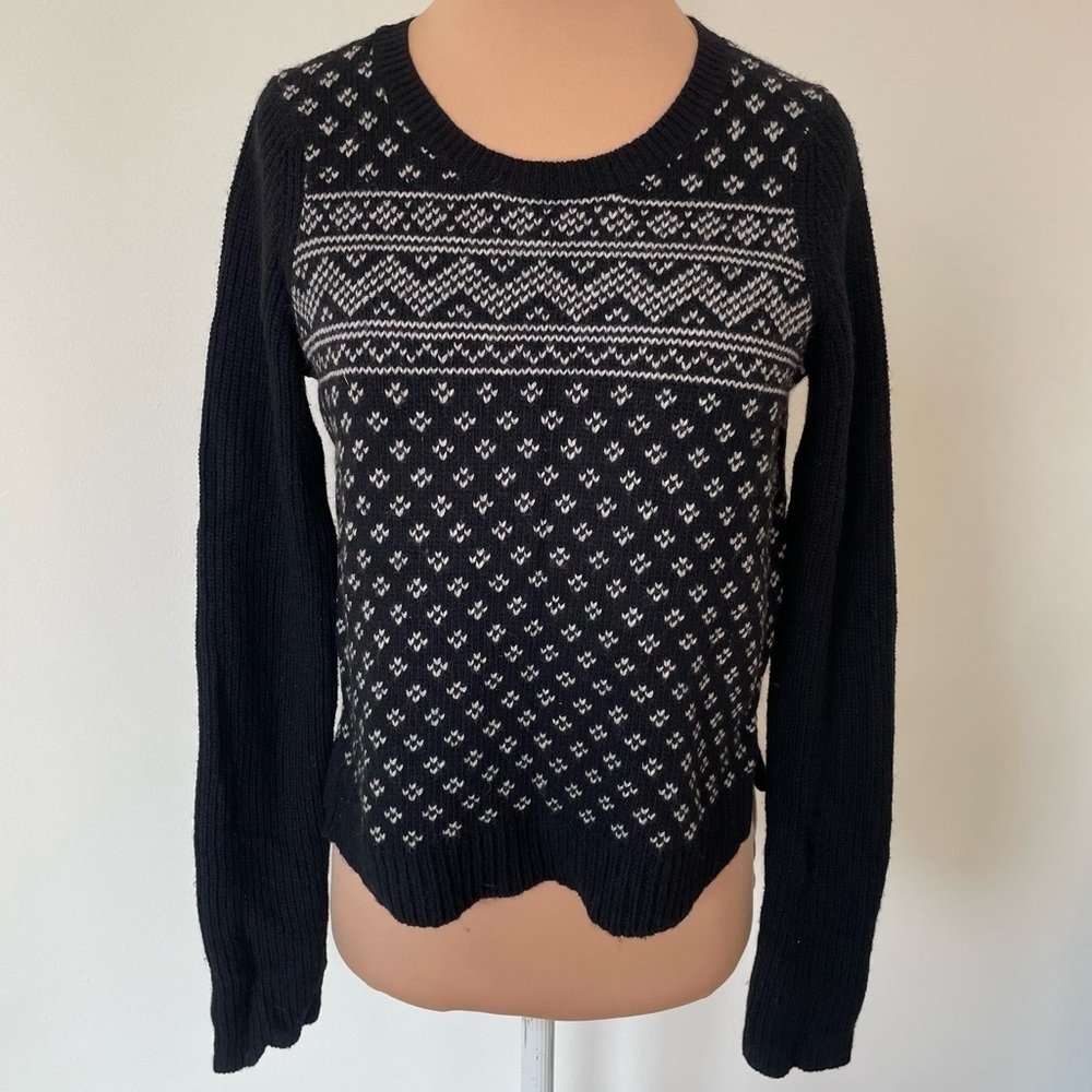 Theory Aralyn Fine Haven Cashmere Wool Blend Knit Pattern Sweater Size Small EUC